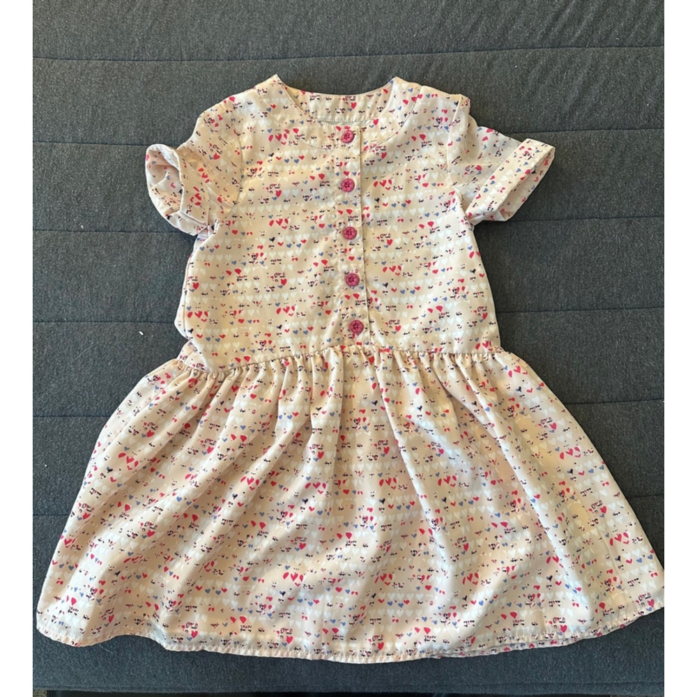 Pippa & Julie Girls Short Sleeve Pink Heart Dress